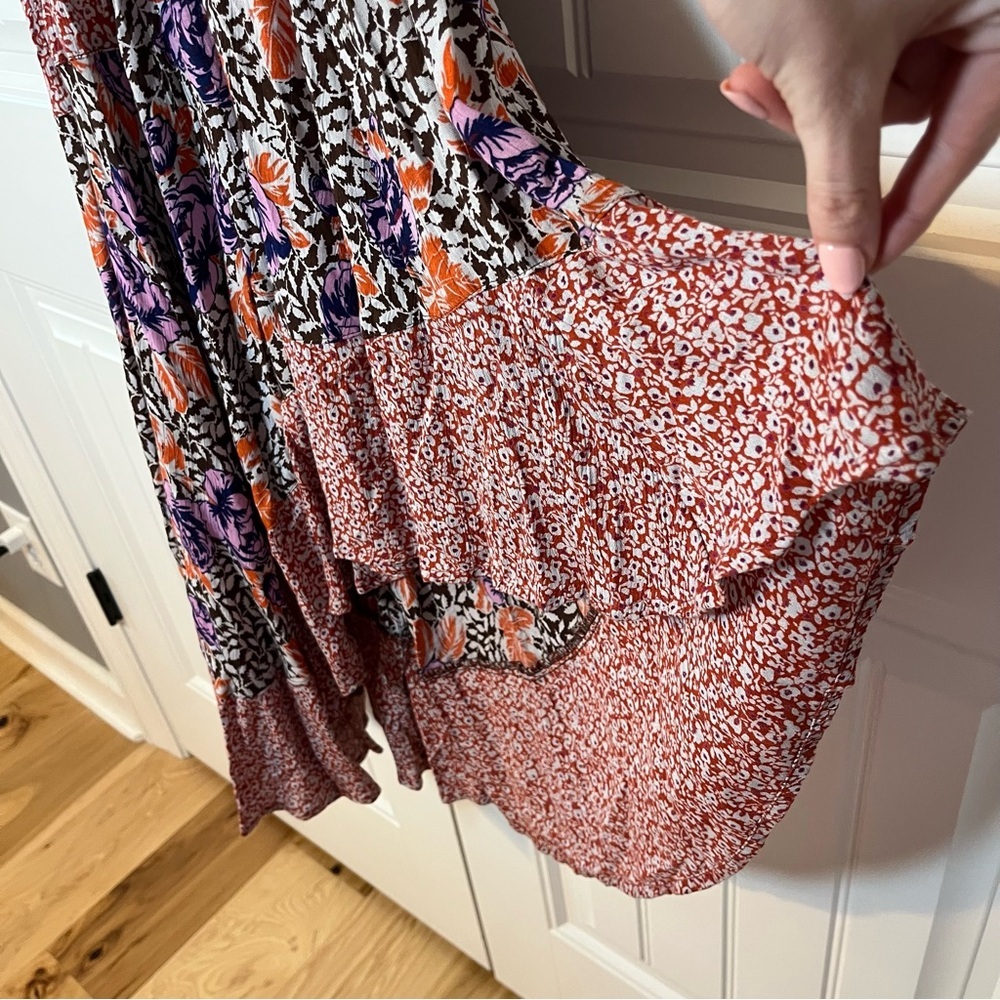 Intimately Free People Gabriela Dress Floral Patchwork Ruffle Spring Size XS - Picture 10 of 14